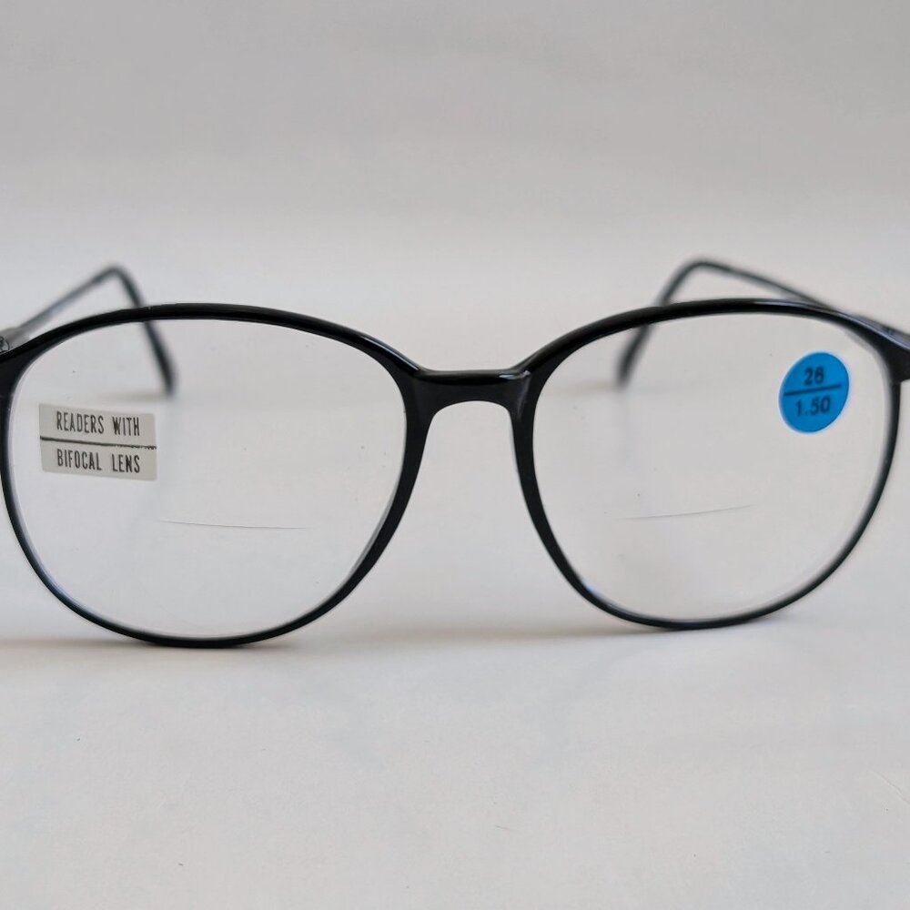 NWT Vintage 90's Carbon Fiber School Boy Bi-Focal Reading Glass (S. Black)